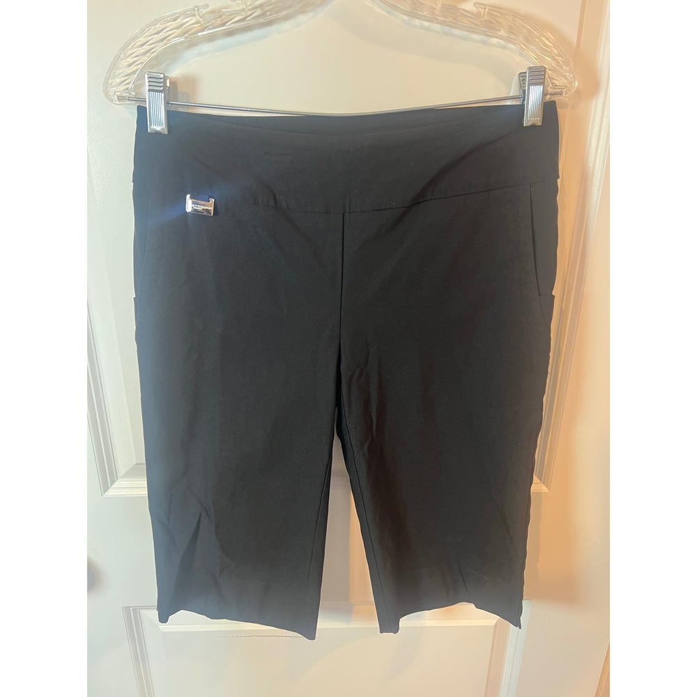 Lisette L Sport Womens Bermuda Shorts Stretch Pull On Black 6